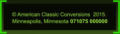  American Classic Conversions 2015.  Minneapolis, Minnesota  071075 000000
